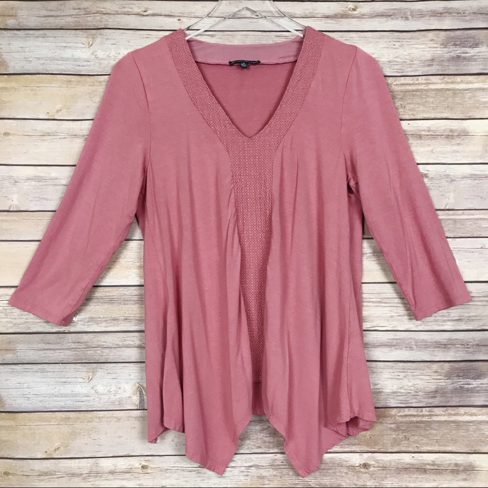 Adrianna Papell | Ruched Handkerchief Blouse M